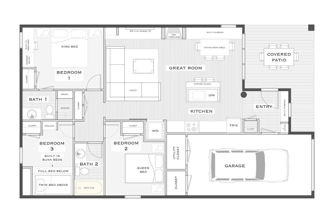 Holiday home Modern Grand With Fireplace And Deck!